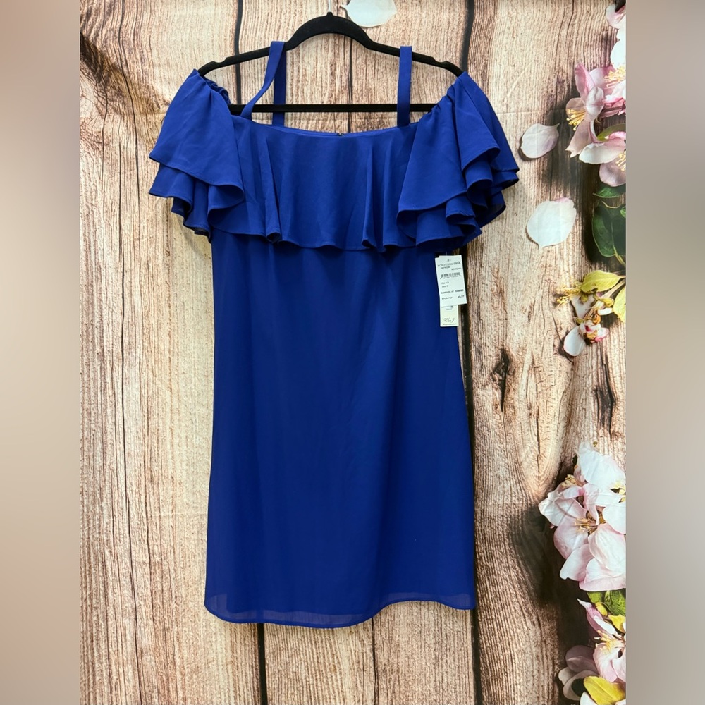 Elegant Blue Off-Shoulder Dress